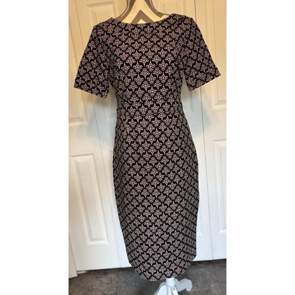 BODEN Talia Textured Dress 8 Long Career Office Classic Empire Waist Black - Picture 1 of 8